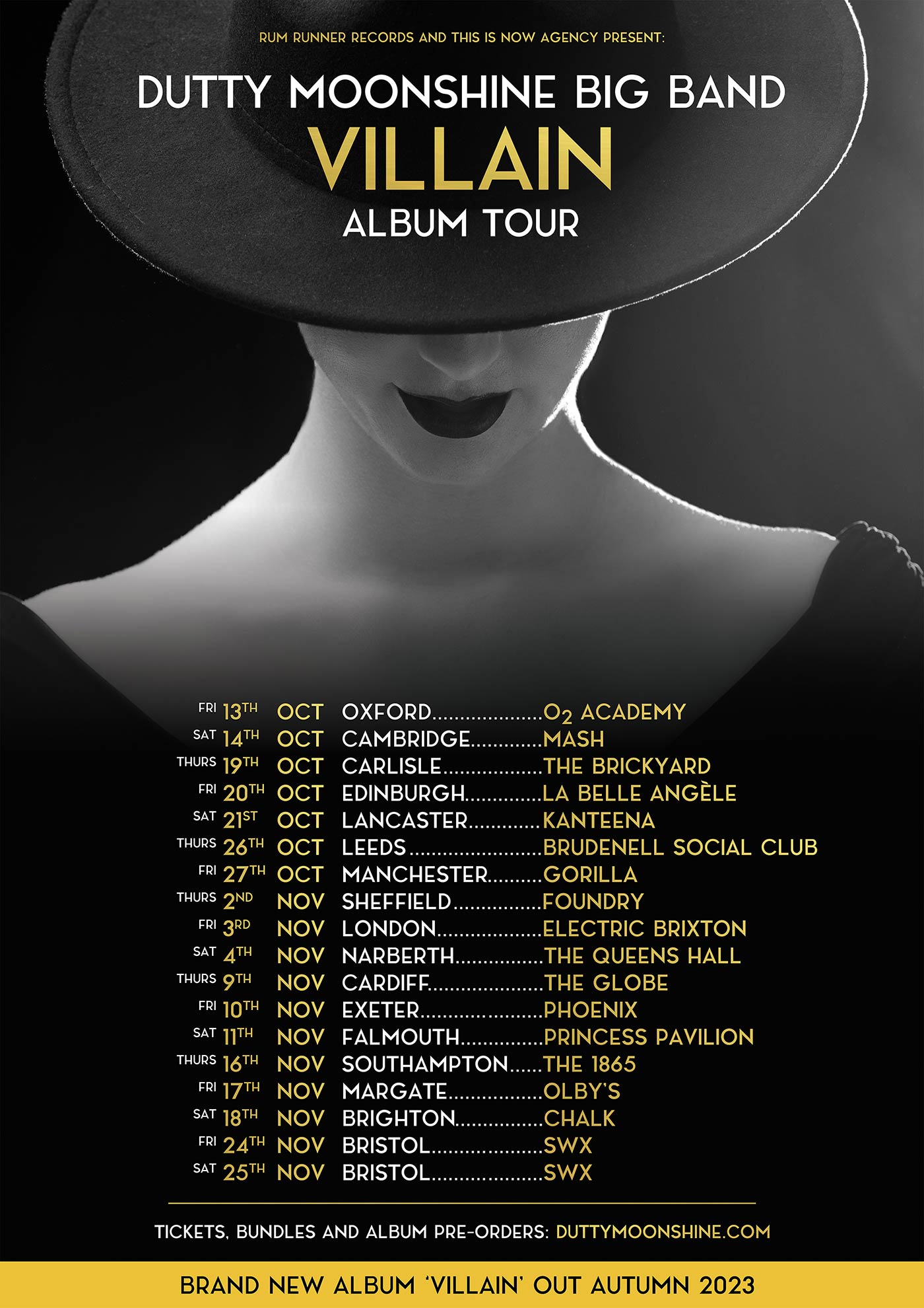 Dutty Moonshine - Villain Tour Dates 2023